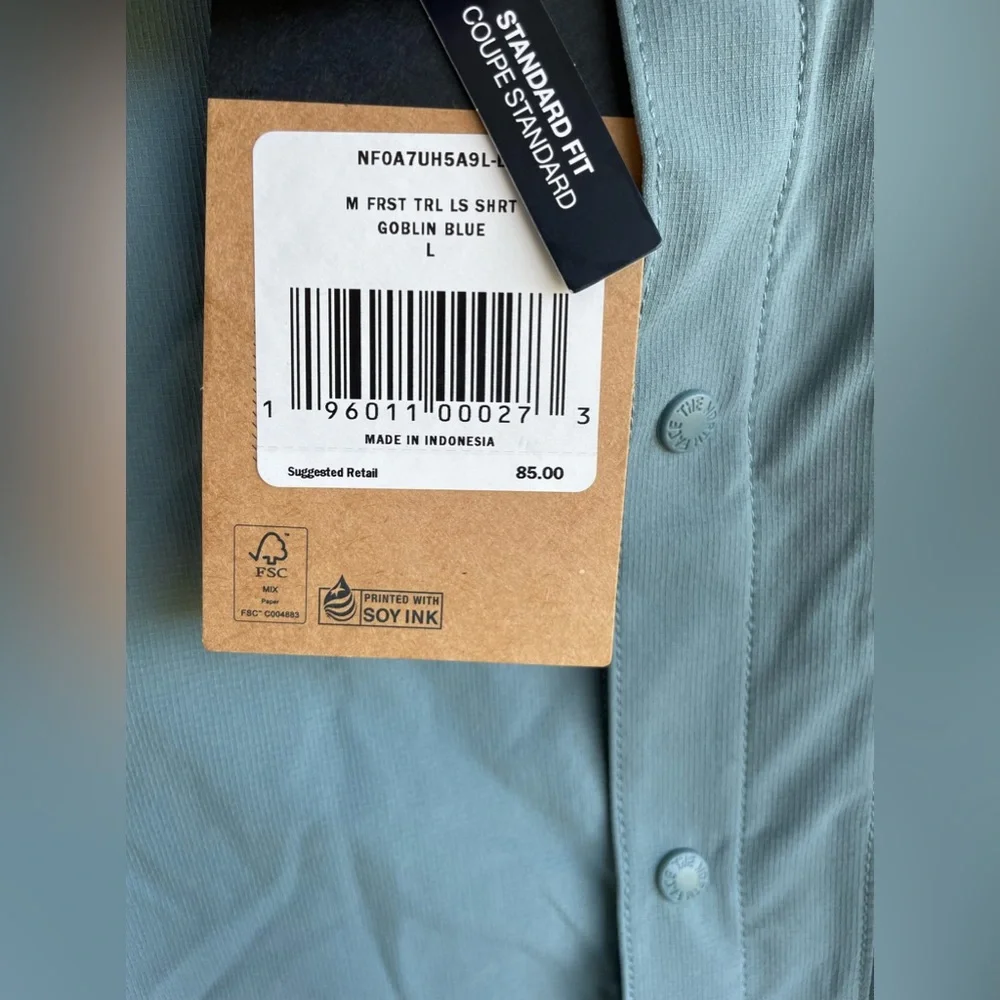 The North Face Trail Shirt in Goblin Blue - 40 UPF - NWT | Large